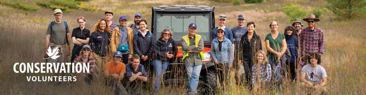 Volunteer group at Hazel Bird Nature Reserve, Ontario. Photo by Chelsea Marcantonio (NCC staff)