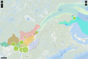 Carte interactive des projets vedettes du Québec