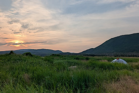 Stunning sunset over the campsite. Photo by Emily Stevens (NCC intern)