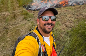 Jon working with the prescribed fire team (Photo by NCC Staff)