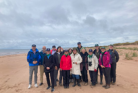 Ambassadors' Circle members, guests and Atlantic conservation team members exploring St. Peters Harbour and Lake Run Nature Reserve in PEI (Photo by NCC)