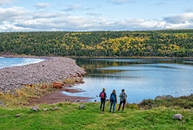 3 Hikers At Freshwater Bay Ncc Thumb