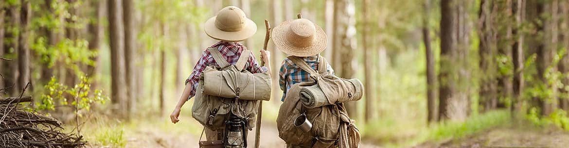Kids hiking