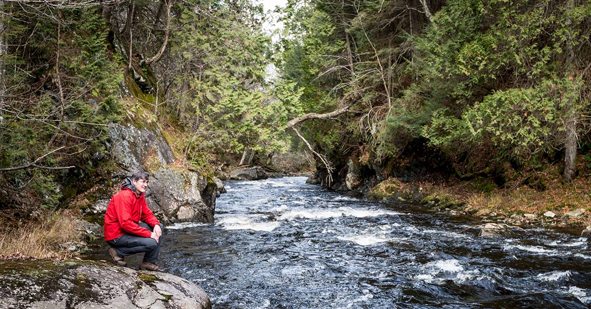 Joël Bonin, associate regional vice-president of NCC in Quebec, at the rivière au Saumon in Kingsbury. (Photo Robert Lasalle)